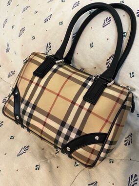 Authentic Burberry Small Nova Check Bowling Bag (See Flaws)